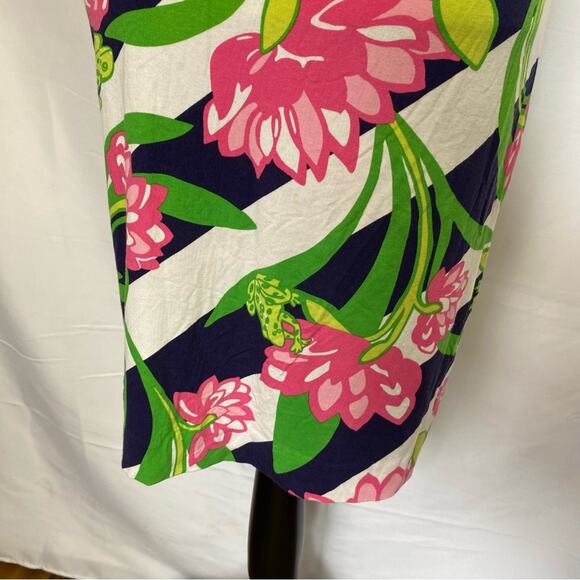 Lilly Pulitzer Women's Madison Dress Small Floral‎ Striped One Shoulder Ruched - Picture 5 of 14